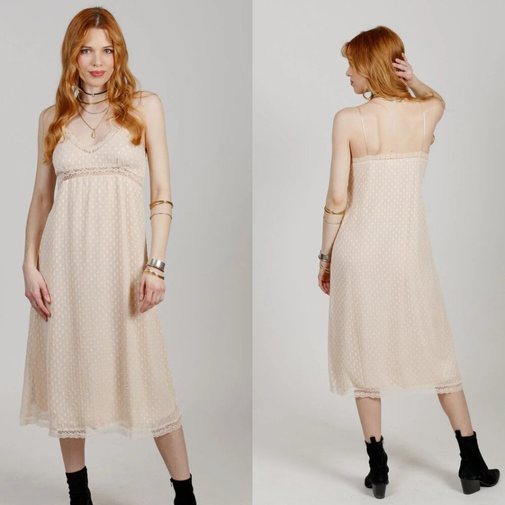 Band Of The Free Amalie Ivory Slip Midi Dress NWT
